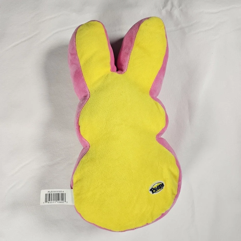 Peeps Bunny Plush Pillow‎ Yellow Pink Easter Stuffed Animal